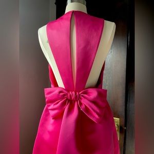 Kate Spade hot pink faille bow cocktail mini dress NWT size 6